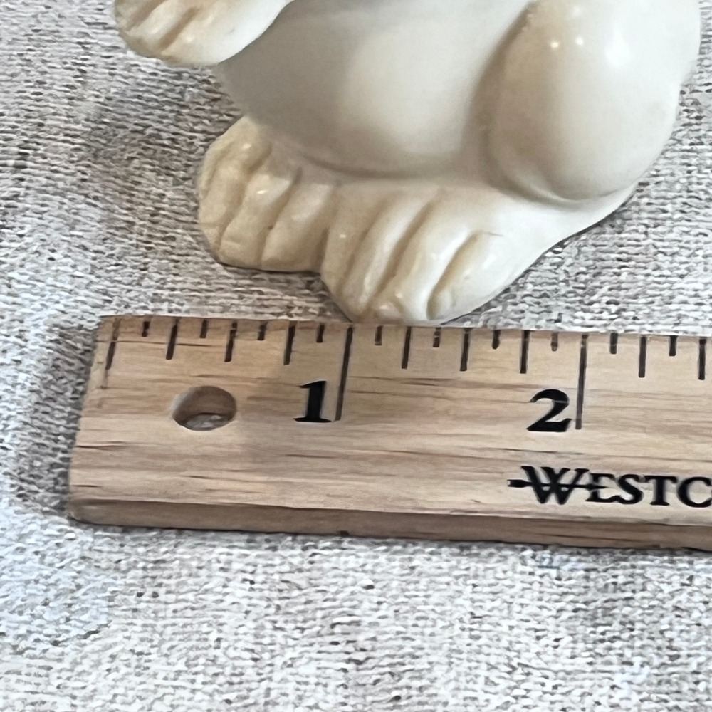 A Santini Italy Alabaster Rabbit Figurine Sculpture Vintage Signed White Bunny - Picture 5 of 6